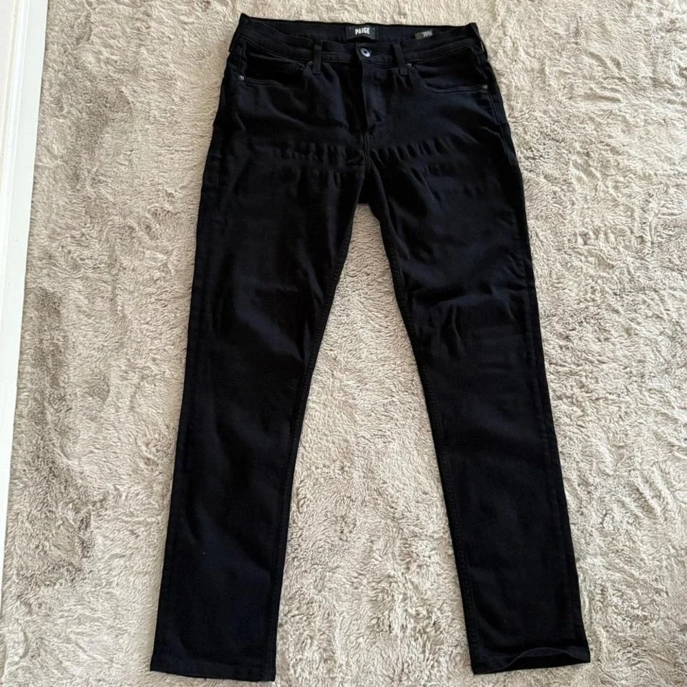 Paige Jeans Mens Size 31x29 Black Lennox Slim Fit Stretch Classic Preppy‎